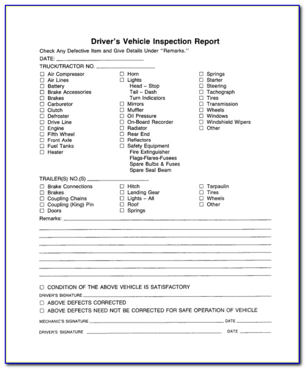 Free Vehicle Condition Form